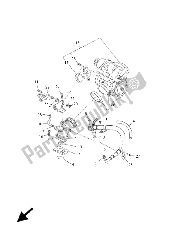 All parts for the Intake of the Yamaha YP 125R X Maxi 2009