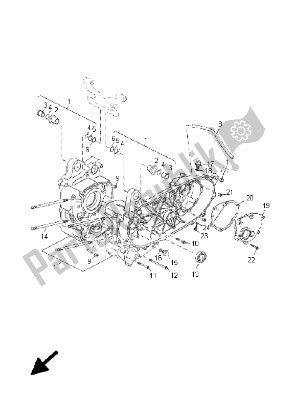 All parts for the Crankcase of the Yamaha YP 125R Skycruiser 2006