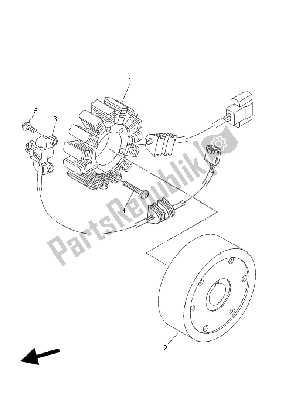 All parts for the Generator of the Yamaha XV 1900A Midnight Star 2008