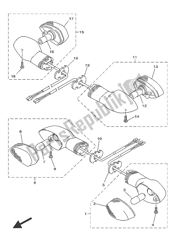 Tutte le parti per il Luce Lampeggiante del Yamaha XJ6N 600 2016