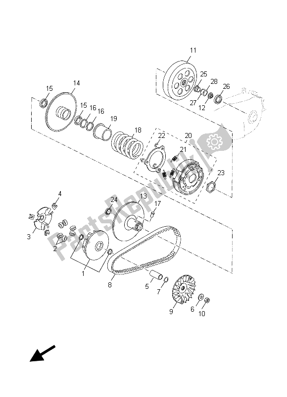 Tutte le parti per il Frizione del Yamaha YP 125R MBL2 2015