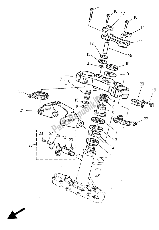 Todas las partes para Direccion de Yamaha TT 600R 1997