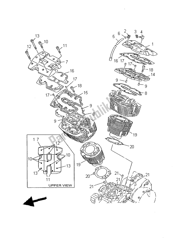 Toutes les pièces pour le Cylindre du Yamaha XV 1600A Wildstar 2000