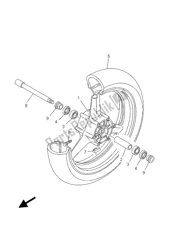 Todas las partes para Rueda Delantera de Yamaha TDM 900 2003