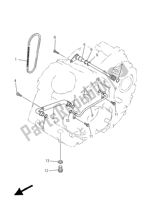 All parts for the Oil Pump of the Yamaha XVS 1300 CU 2014