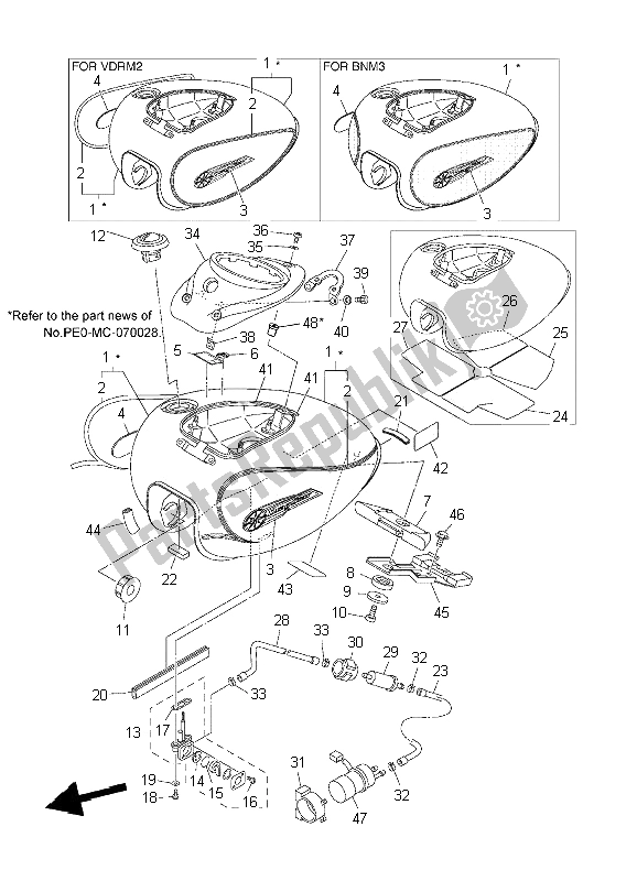 All parts for the Fuel Tank of the Yamaha XVS 1100A Dragstar Classic 2006