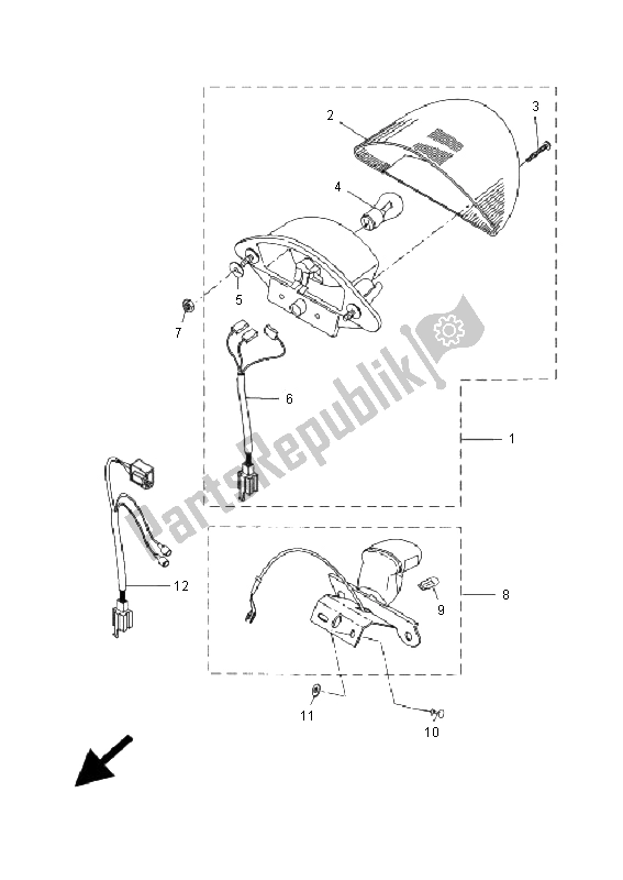 Todas las partes para Luz De La Cola de Yamaha YQ 50L Aerox Replica 2005