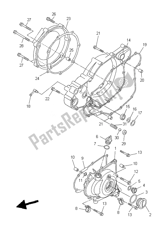 Todas las partes para Tapa Del Cárter 1 de Yamaha YZ 450F 2007