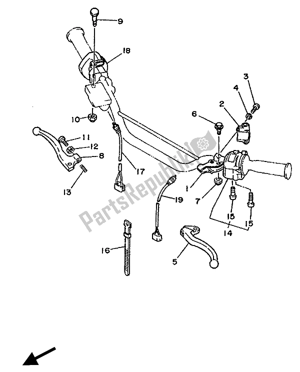 Todas las partes para Interruptor De Palanca Y Palanca de Yamaha XTZ 750 Supertenere 1990