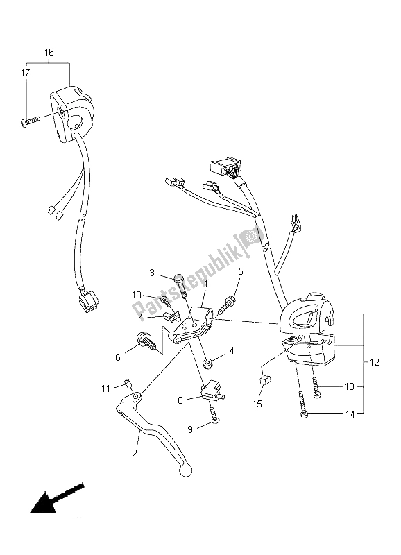 Toutes les pièces pour le Interrupteur Et Levier De Poignée du Yamaha FZ8 SA 800 2012