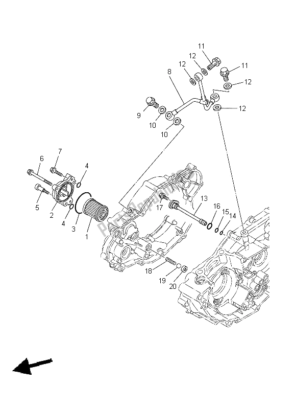 Tutte le parti per il Filtro Olio del Yamaha YZ 250F 2004