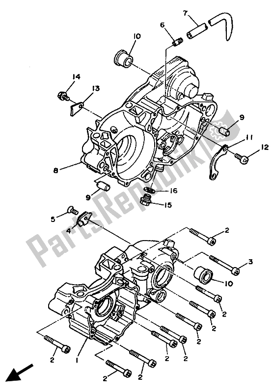 Tutte le parti per il Carter del Yamaha YZ 250 LC 1990