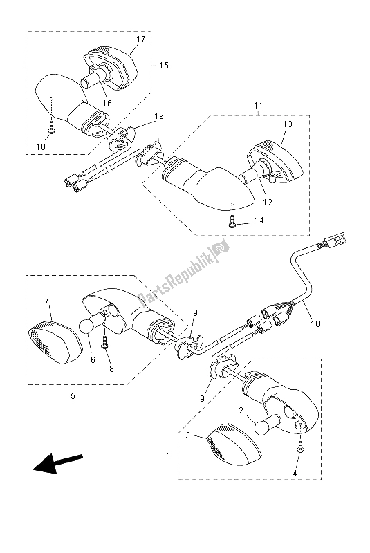 Todas las partes para Luz Intermitente de Yamaha FZ6 N 600 2004