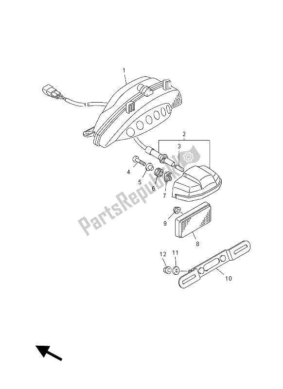 Todas las partes para Luz De La Cola de Yamaha VMX 17 1700 2012