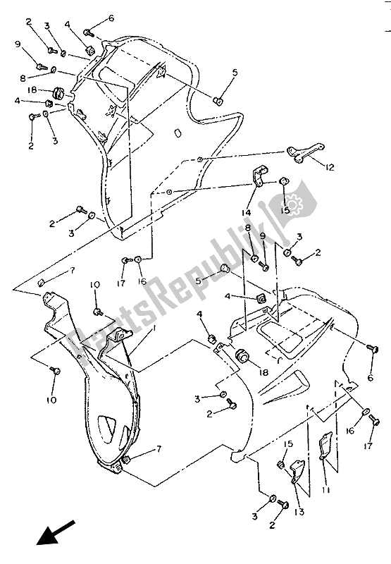 All parts for the Alternate (fender) of the Yamaha FZR 1000 1993