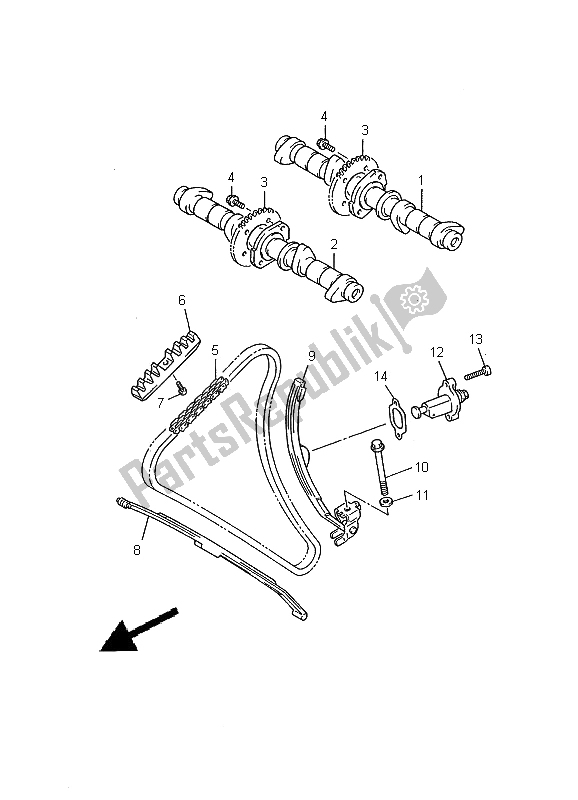 Toutes les pièces pour le Arbre à Cames Et Chaîne du Yamaha XJ 600S Diversion 2000