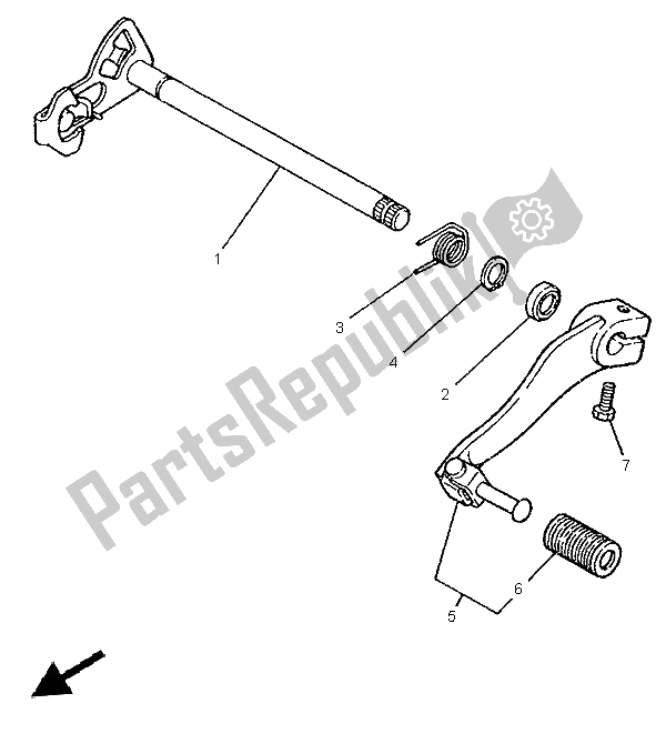 All parts for the Shift Shaft of the Yamaha DT 125R 1997