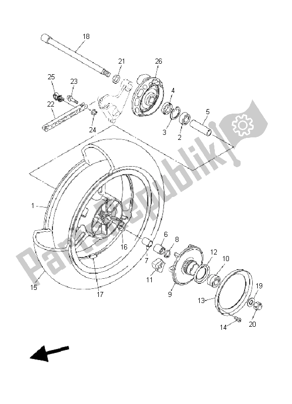 Todas as partes de Roda Traseira do Yamaha FJR 1300 AS 2006