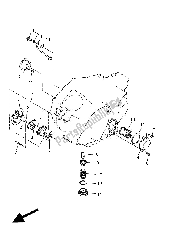 All parts for the Oil Pump of the Yamaha YFM 350R Raptor 2013