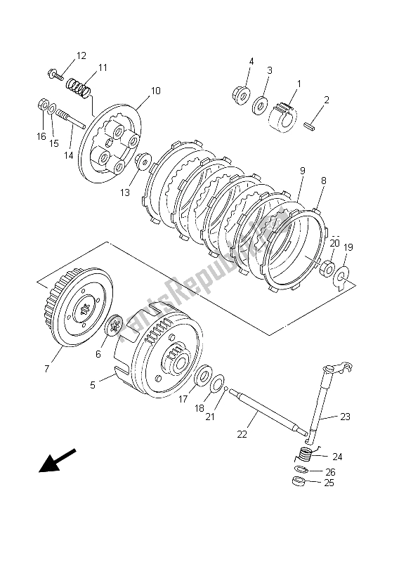 Toutes les pièces pour le Embrayage du Yamaha TT R 125 SW LW 2003