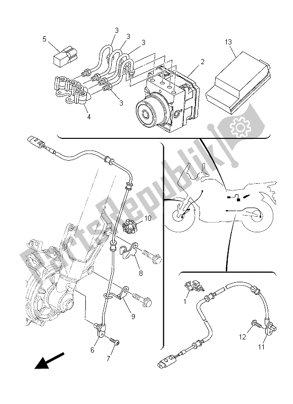 All parts for the Electrical 3 of the Yamaha XT 1200 ZE 2015