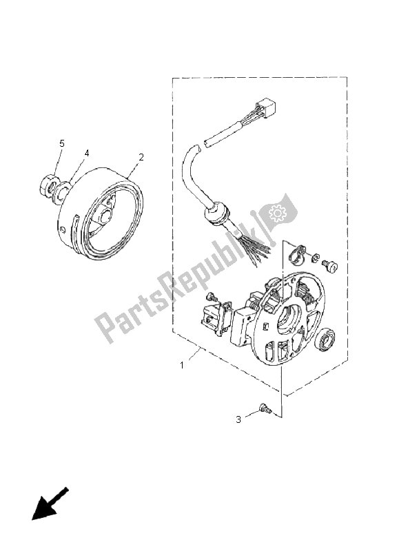 All parts for the Generator of the Yamaha YN 50 Neos 2005