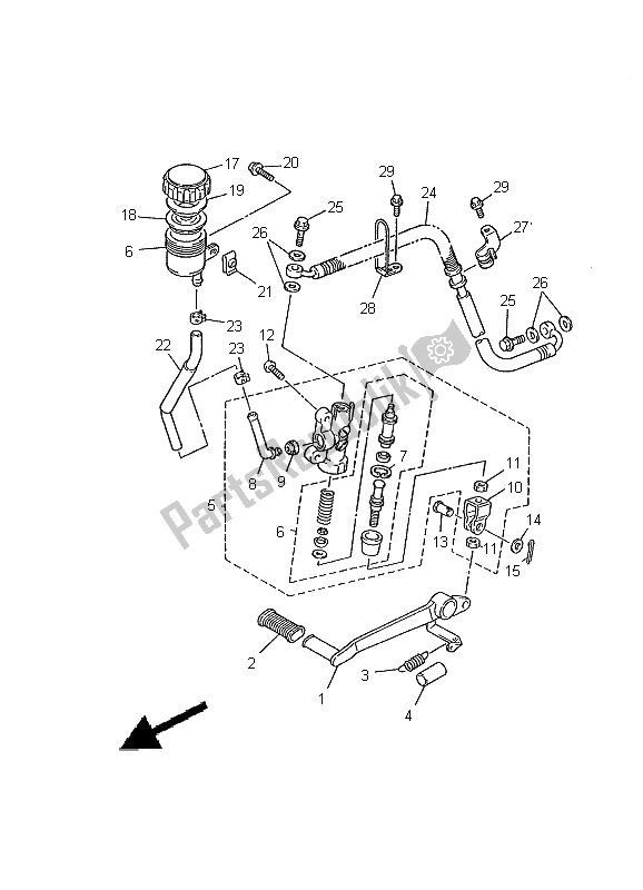 Wszystkie części do Tylny Cylinder G?ówny Yamaha FZS 600 2000