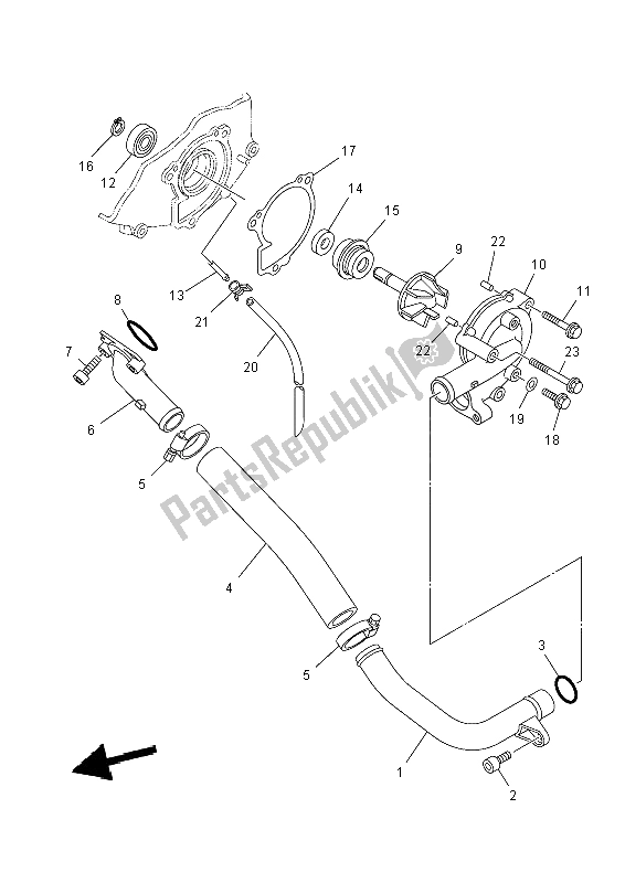 Tutte le parti per il Pompa Dell'acqua del Yamaha YFM 700 Fwad Grizzly 4X4 Yamaha Black 2014