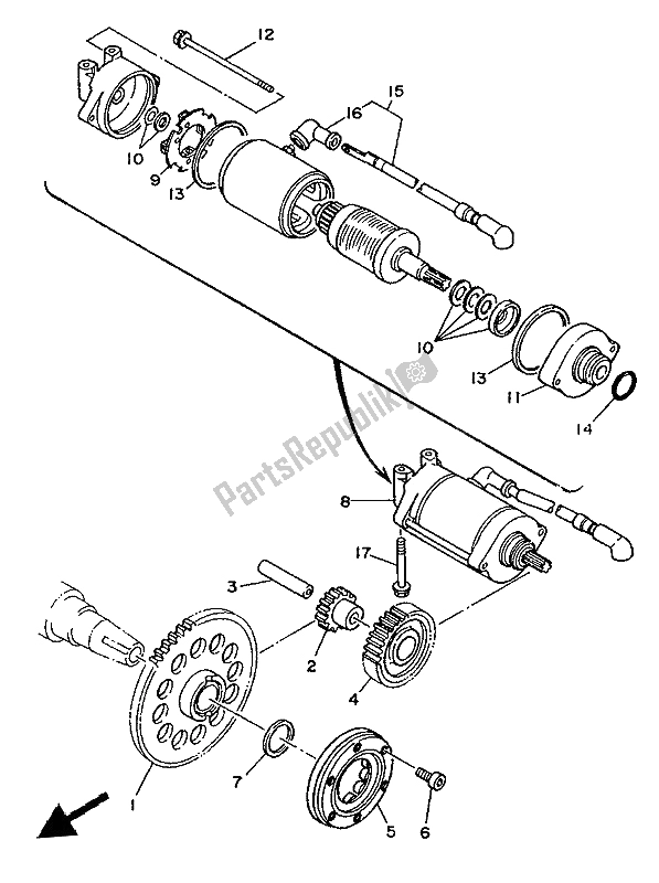 Tutte le parti per il Frizione Di Avviamento del Yamaha XTZ 750 Supertenere 1994