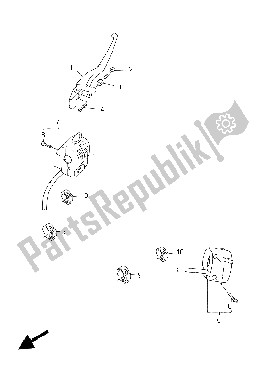 All parts for the Handle Switch & Lever of the Yamaha XVZ 13 TF 1300 1999