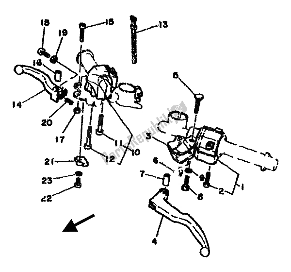 Toutes les pièces pour le Interrupteur Et Levier De Poignée du Yamaha RD 500 LC 1985