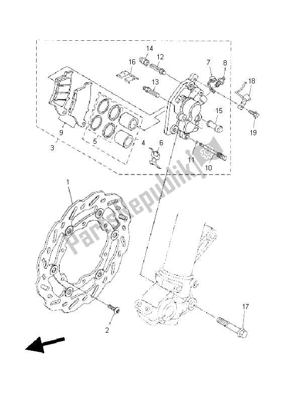 Tutte le parti per il Pinza Freno Anteriore del Yamaha WR 250R 2011