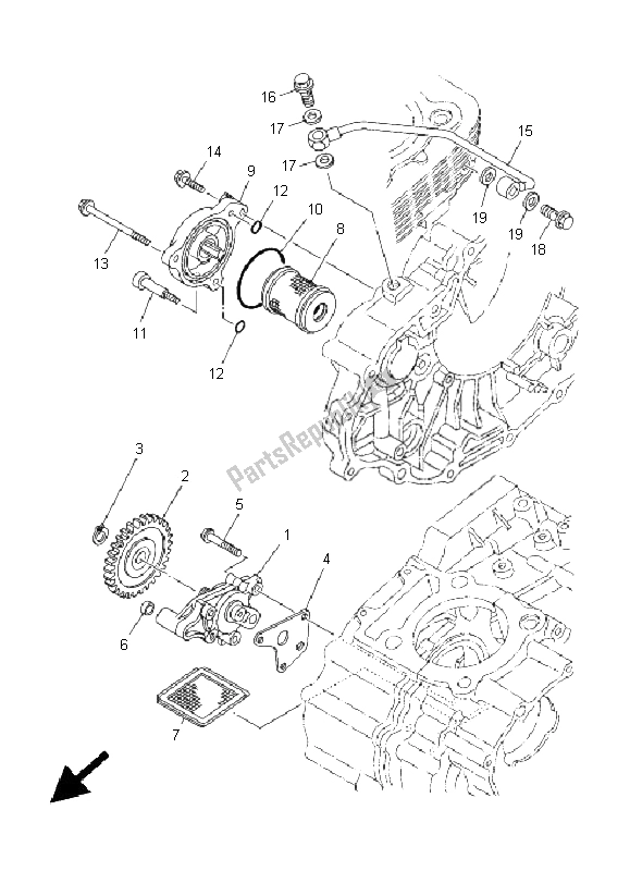 All parts for the Oil Pump of the Yamaha XG 250 Tricker 2005