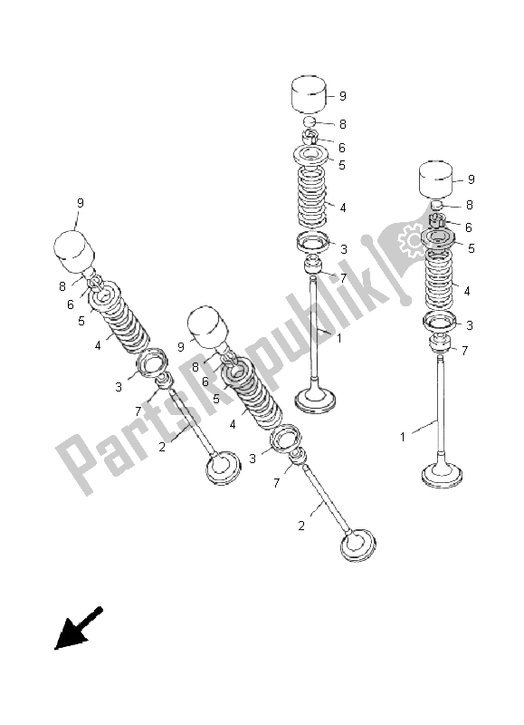 Toutes les pièces pour le Soupape du Yamaha FJR 1300 2005