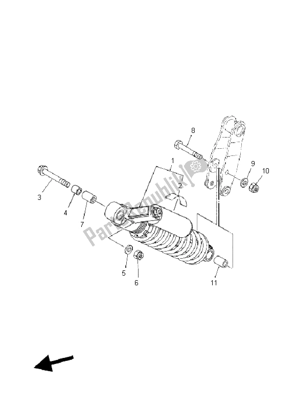 Tutte le parti per il Sospensione Posteriore del Yamaha YFM 700R 2011