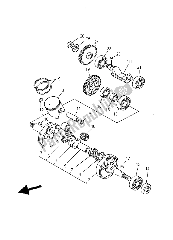 All parts for the Crankshaft & Piston of the Yamaha TDR 125 2002