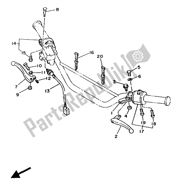 Tutte le parti per il Impugnatura Interruttore E Leva del Yamaha DT 125 LC 1986
