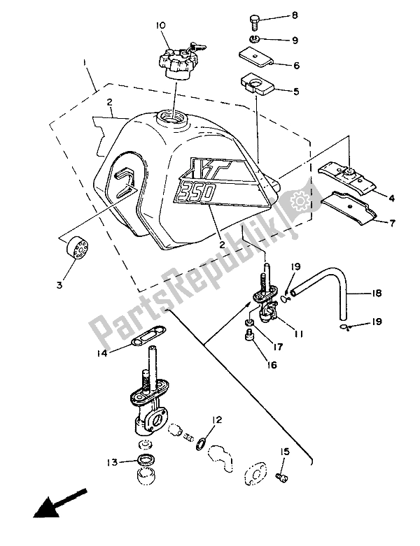 Toutes les pièces pour le Réservoir D'essence du Yamaha XT 350 1986