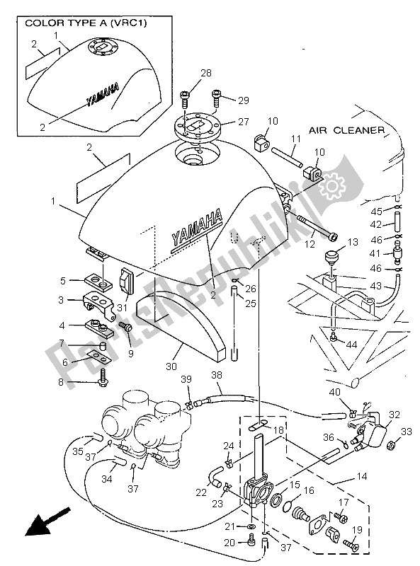 Tutte le parti per il Serbatoio Di Carburante del Yamaha TRX 850 1997