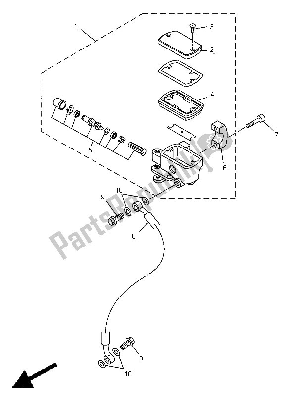 All parts for the Front Master Cylinder of the Yamaha XVS 650 Dragstar 1998