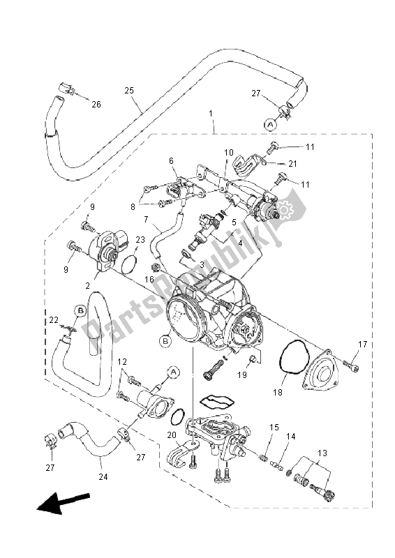 Wszystkie części do Zespó? Korpusu Przepustnicy 1 Yamaha YFM 700R SE 2011