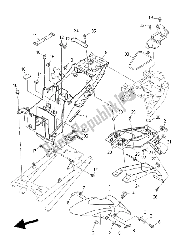 All parts for the Fender of the Yamaha XJ6 FA 600 2011