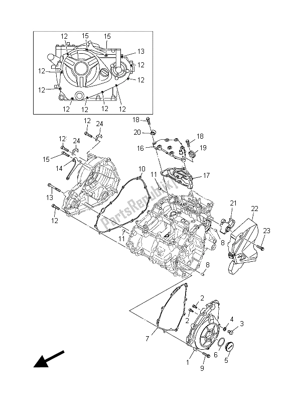 Toutes les pièces pour le Couvercle De Carter 1 du Yamaha YZF R3A 300 2015