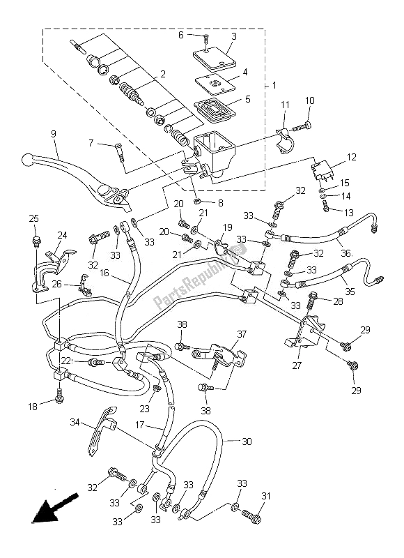 Tutte le parti per il Pompa Freno Anteriore del Yamaha FZ8 SA 800 2014