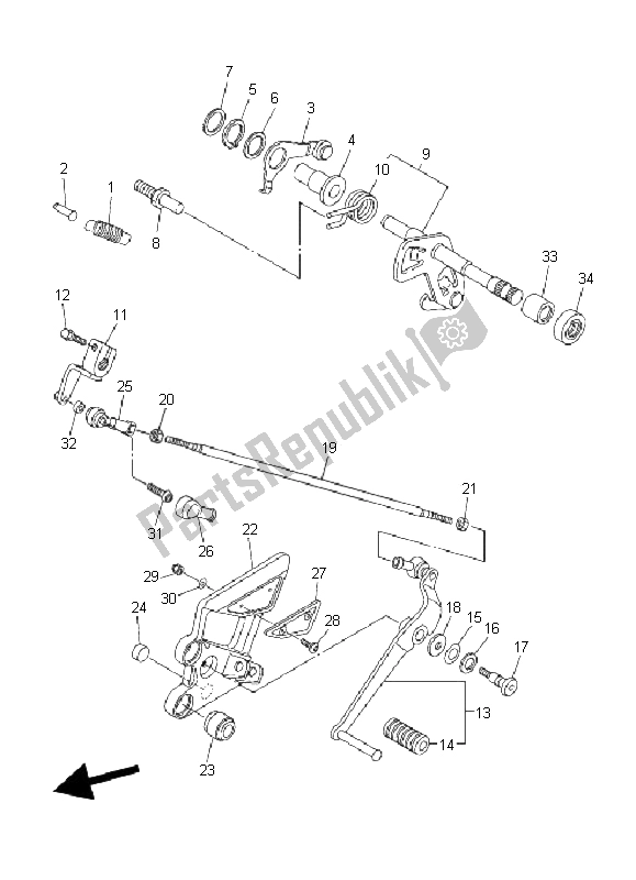 Wszystkie części do Wa? Ek Zmiany Biegów Yamaha FZ6 SS Fazer 600 2006