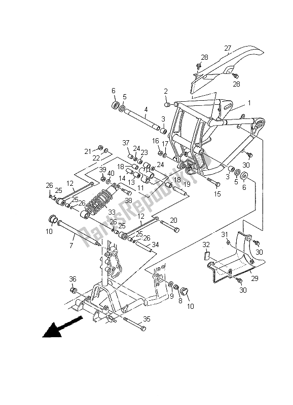 Toutes les pièces pour le Bras Arrière Et Suspension du Yamaha XV 1600A Wildstar 2000