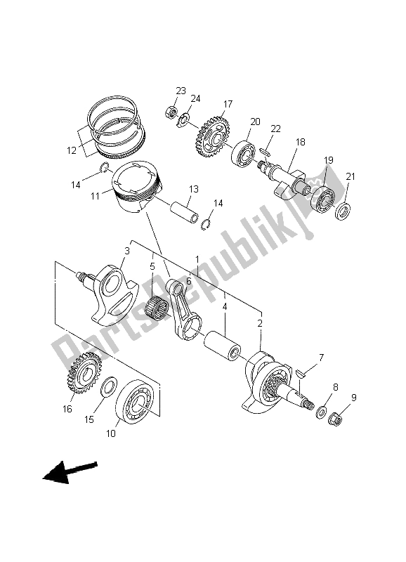 Tutte le parti per il Albero Motore E Pistone del Yamaha MT 03 660 2009