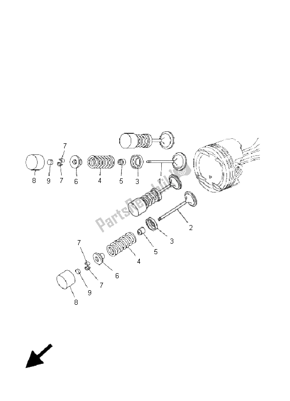 All parts for the Valve of the Yamaha YP 400 Majesty 2009