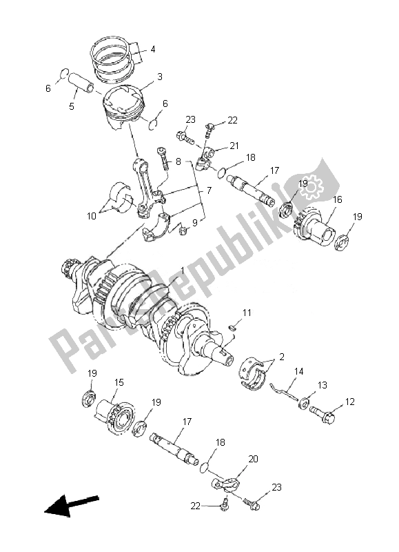 All parts for the Crankshaft & Piston of the Yamaha FJR 1300 AS 2010