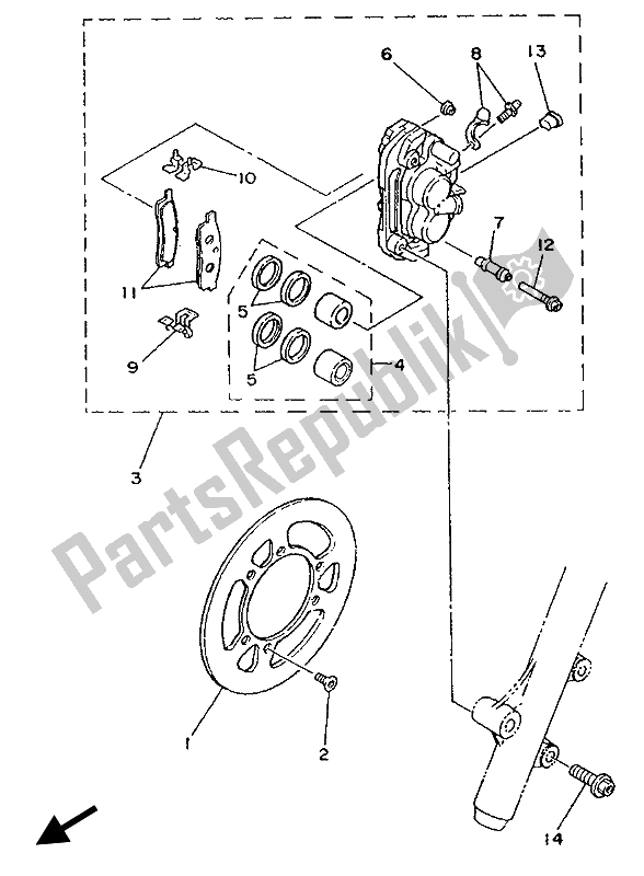 Wszystkie części do Przedni Hamulec I Zacisk Yamaha YZ 80 1988